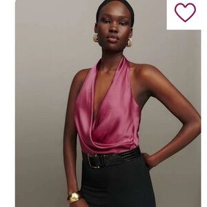 ANTONIO MELANI Kayla Halter Top in Bright Pink, Size 8, NWT